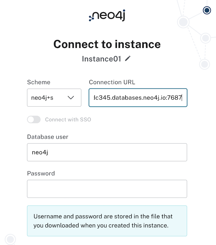Username and password prompt for instance connection
