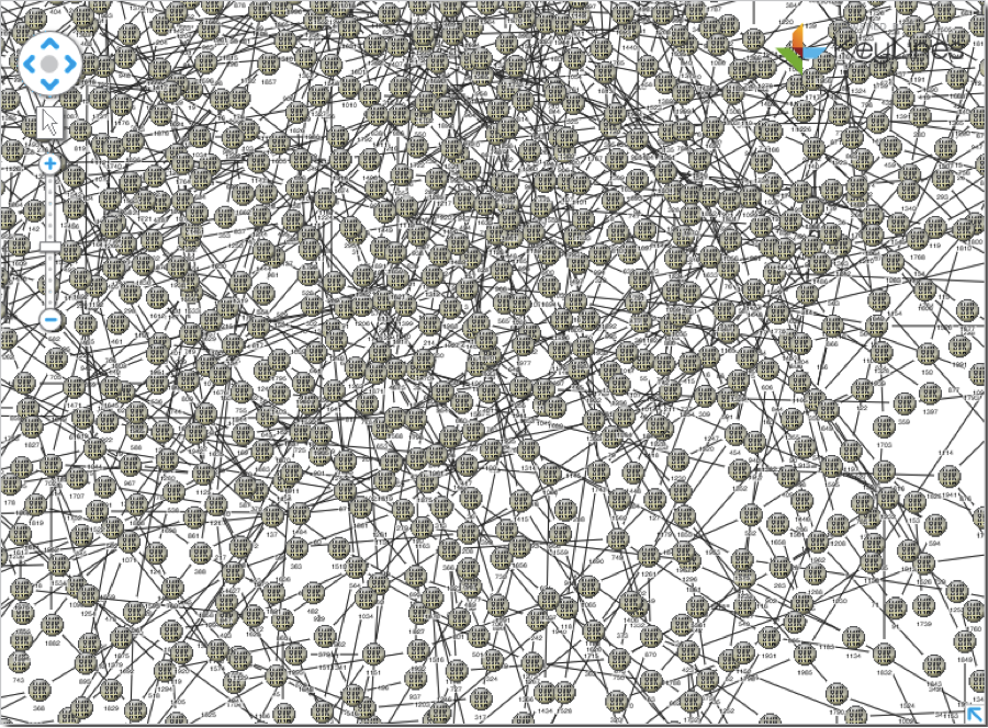 a cluttered graph visualization hairball