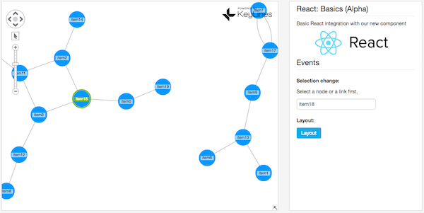 the KeyLines - ReactJS integration