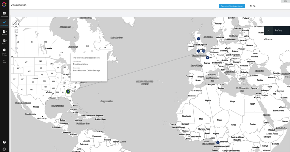 Visualizing the geographic connections between the data points