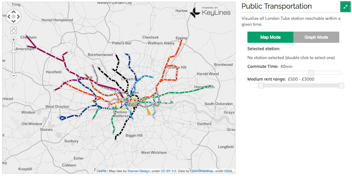 The demo I created showing the London Underground in Map Mode