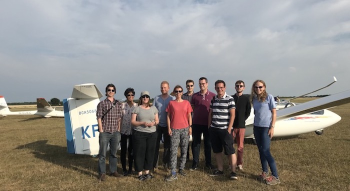 At the gliding social with a few of my colleagues. From the left: Joe, Hisako, Teresa, Roger, Catherine, Tim, Andrew, Dan, me and Julia