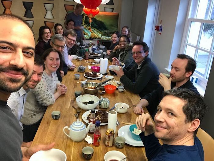 A lunch selfie with some of my colleagues. I’m the one in the front taking the photo.