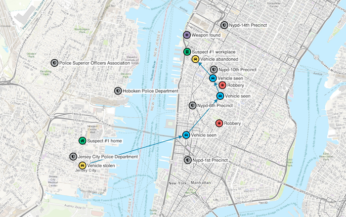 geospatial visualization using ESRI's ArcGIS with our toolkits to see connected data on an ESRI map