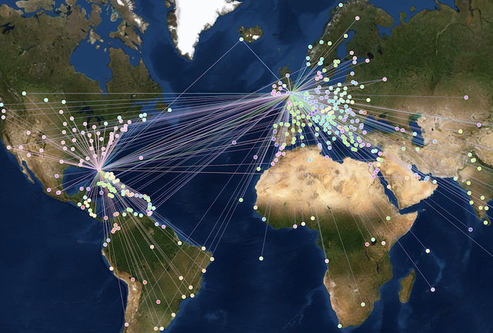 It’s easier to make sense of our flight path data using ReGraph’s map mode