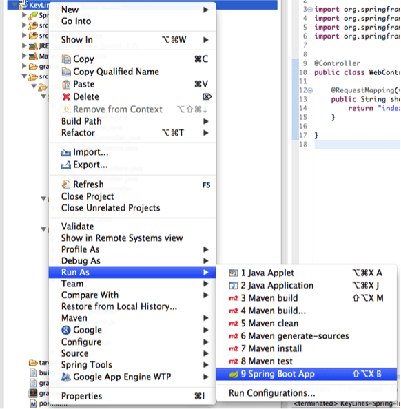 Running our integration project from the Eclipse IDE file directory