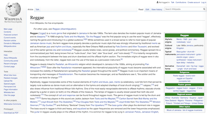 Notice how the right hand panel is filled with machine-parseable structured information.