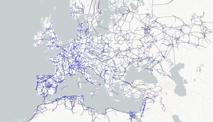 Visualizing European energy infrastructure in its real-world context is essential for managing and monitoring supply chain