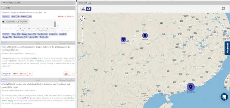 A view of results in the Traversals Search Assistant.