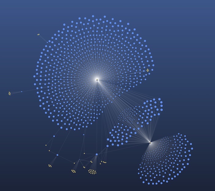 An expanded network after ten queries are added