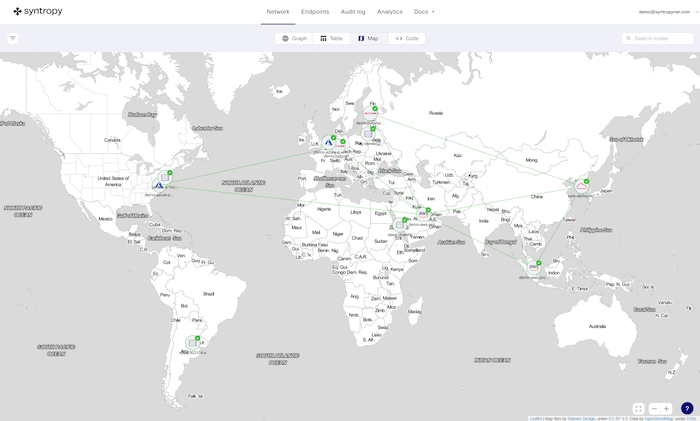 Geospatial view of network data