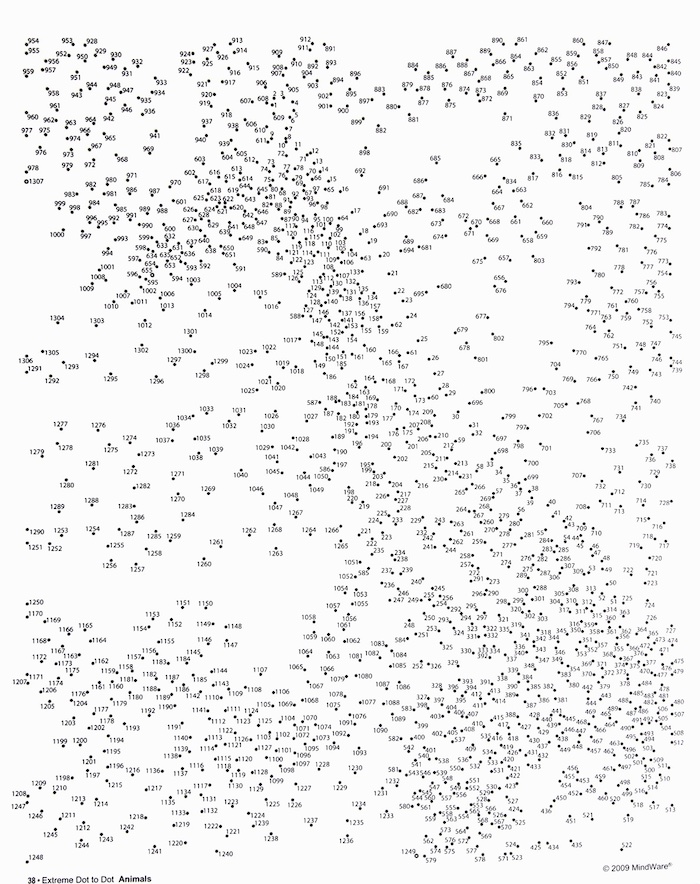 Dot-to-dot puzzle with thousands of dots
