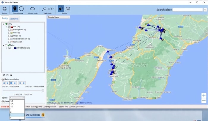 KeyLines’ geospatial visualization tracks a target’s social patterns and movements