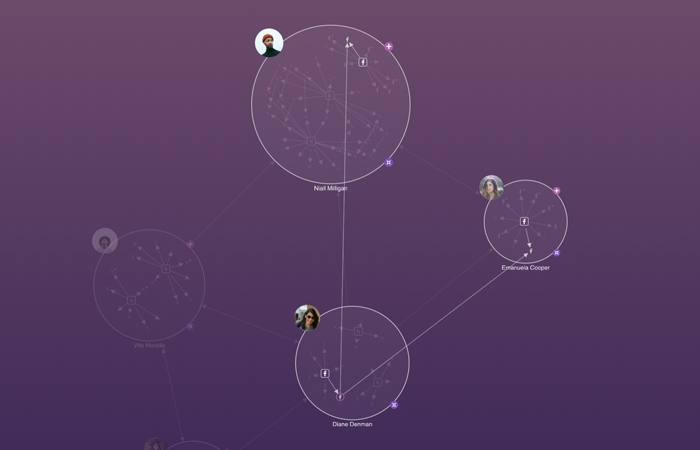 Expanding the nodes that represent the individuals to reveal their networks