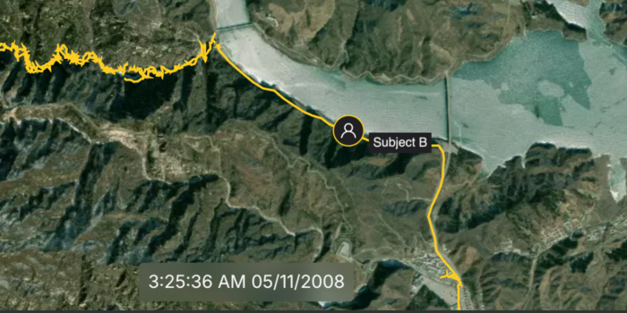 A geospatial visualization of an OSINT investigation