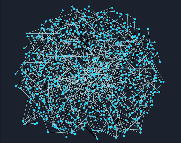 A problematic graph layout showing a hairball with tangled connections