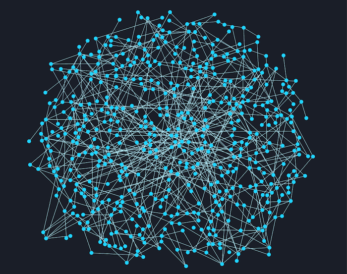 A dense mass of links and nodes