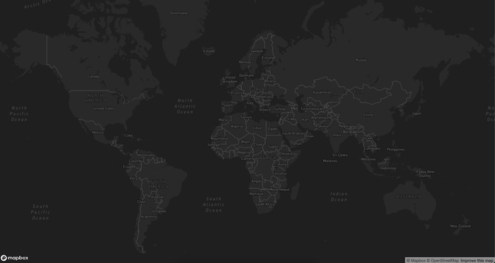 Empty map visualization based on the default Mapbox tile set