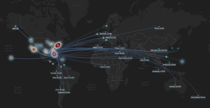 Clean graph on a map with heatmap elements