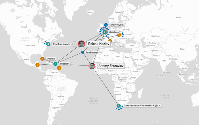 geospatial visualization using ESRI's ArcGIS with our toolkits to see connected data on an ESRI map