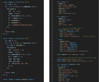 Screenshots showing code snippets of contrasting lengths