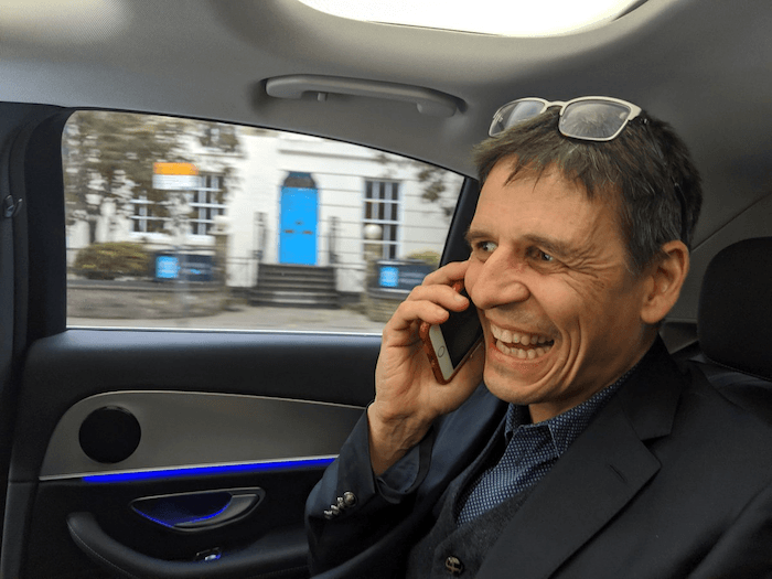 Cambridge professor and 2019 Physics Nobel Laureate, Didier Queloz, on a call to The Nobel Committee. Huge thanks to Craig Brierley, who took this photo and happened to frame our Cambridge Intelligence UK HQ in the background.