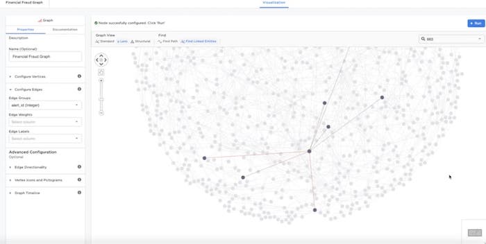A ReGraph-powered financial fraud app, created and visualized in C3 AI Ex-Machina