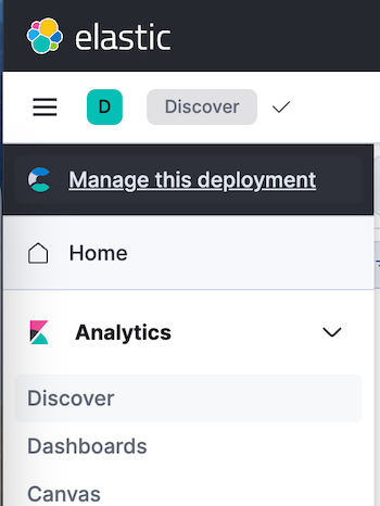 Analytics menu