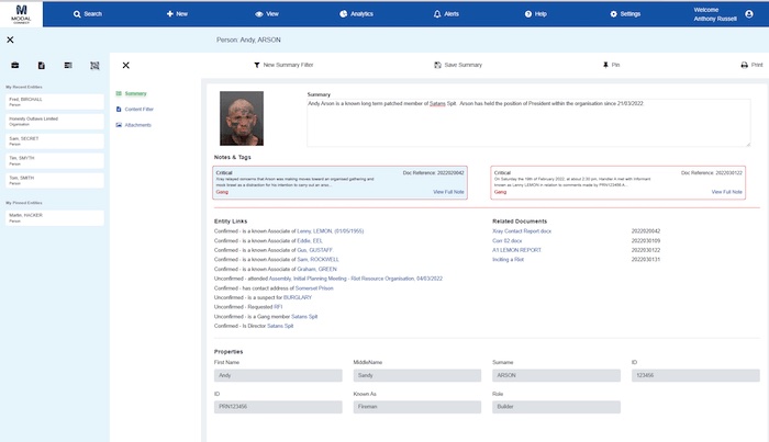 Example of Modal connect dashboard