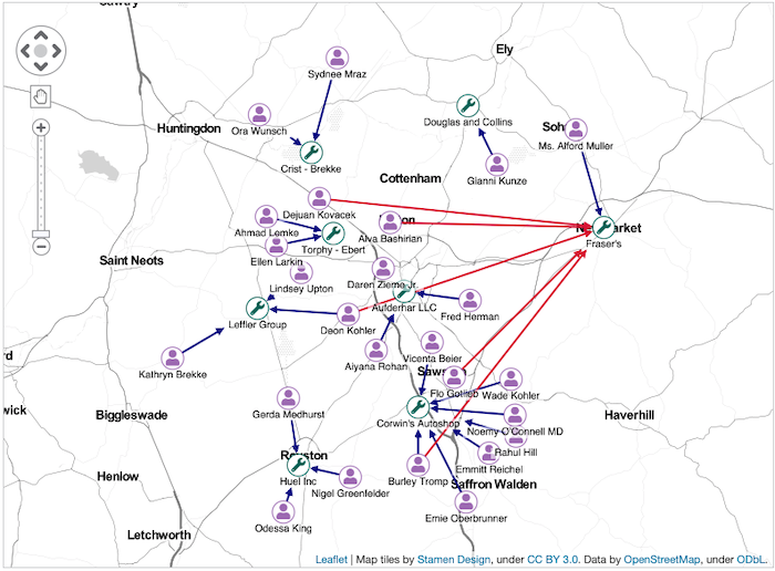 visualizing a geospatial graph visualization