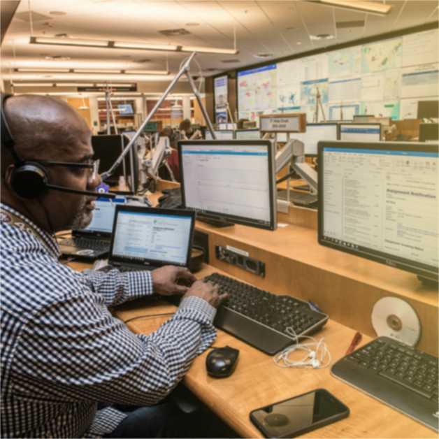 Government employee at workstation