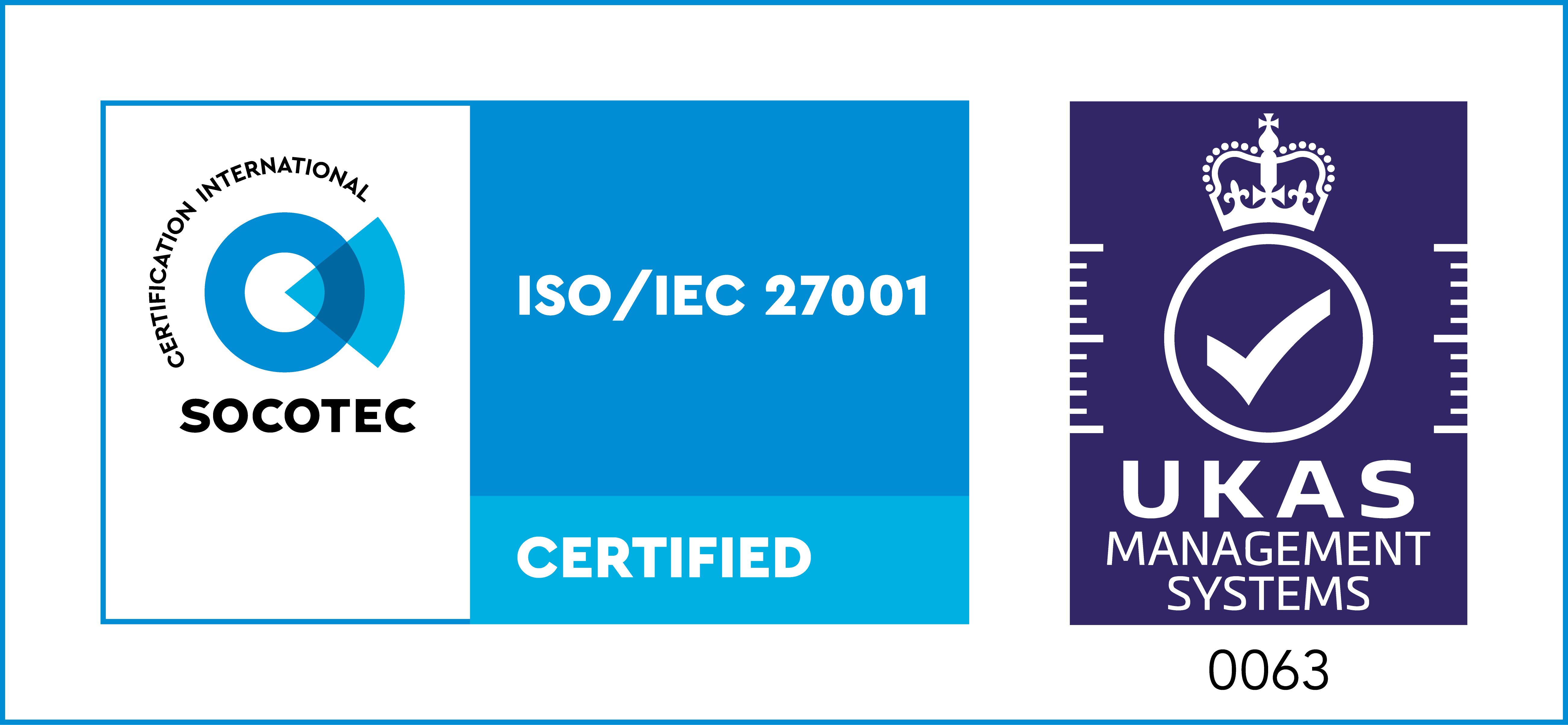 SOCOTEC ISO IEC 27001 Cerified | UKAS Management System 0063